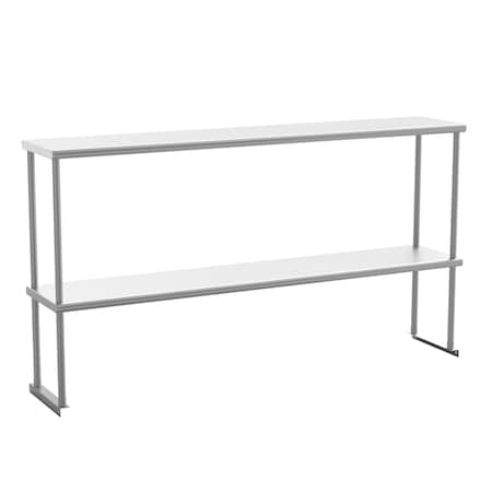 Flash Furniture Reese 430 Stainless Steel 18 Gauge NSF Certified 60-in x 12-in Metal Kitchen Double Overshelf NH-OSD-1260-GG